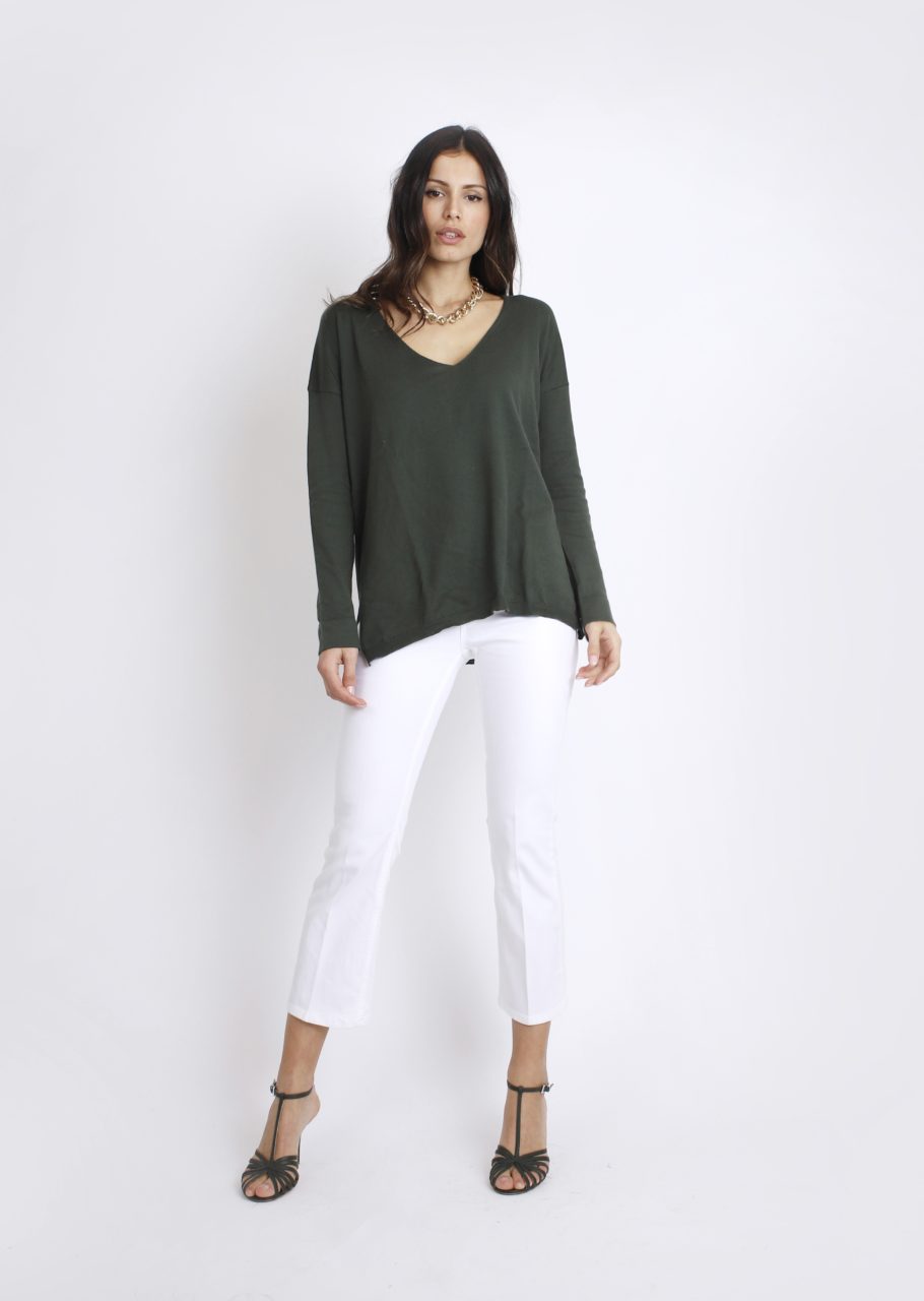 Pull scollo V, JEAN 3