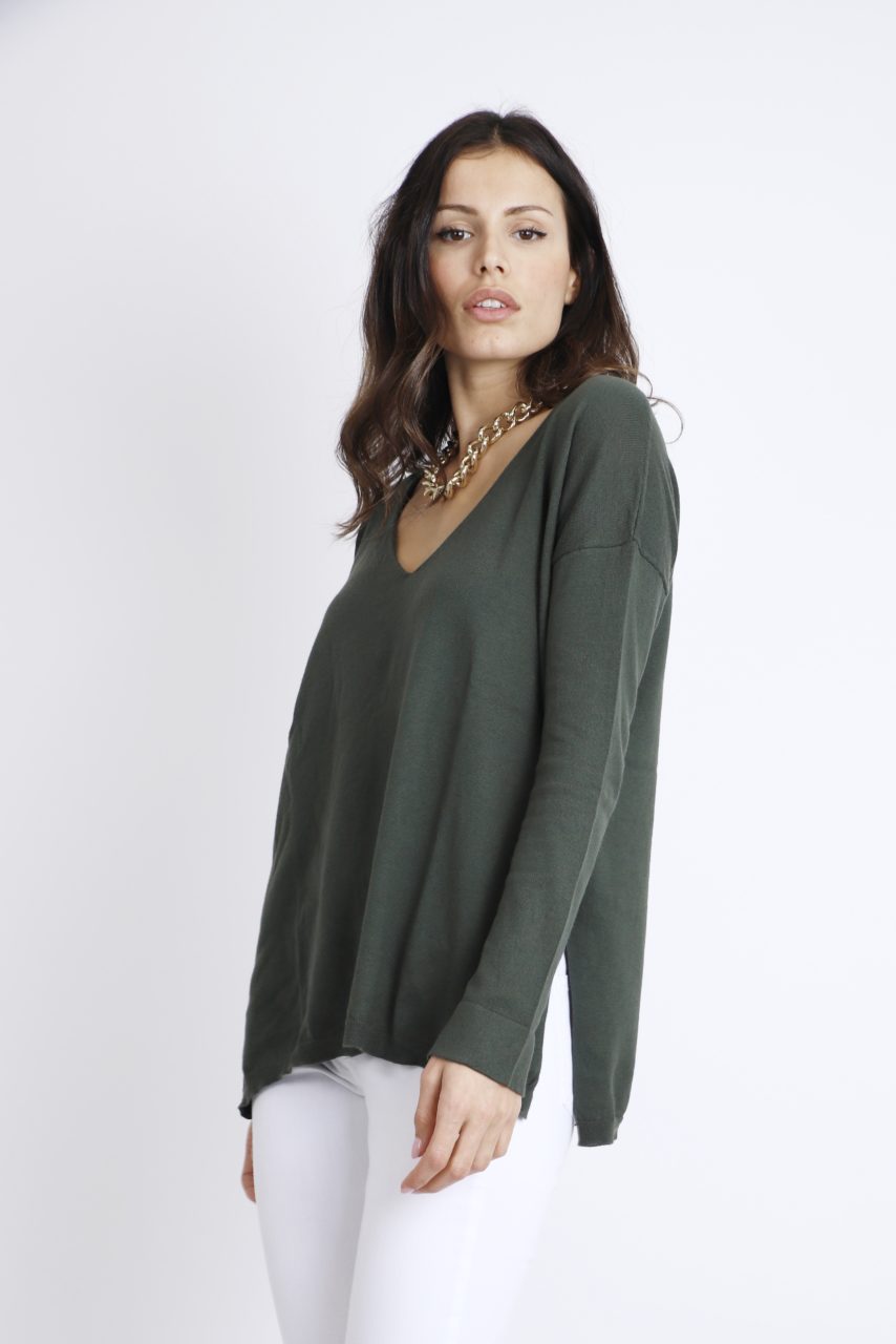 Pull scollo V, JEAN 6