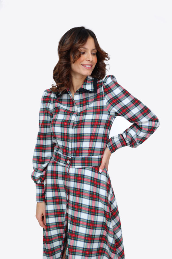 Abito chemisier tartan NEBBIOLO Frangipane Abbigliamento Padova